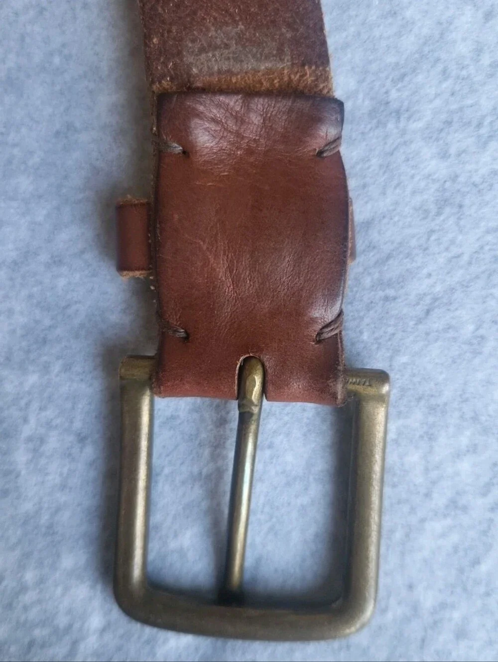 Vintage Brooks Brothers Work Belt Mens 40 Brown Leather Brass Buckle USA Made